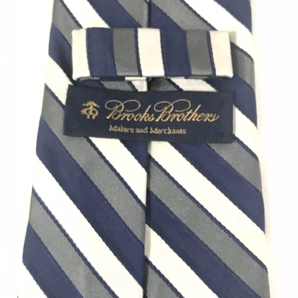 Brooks Brothers Mens Tie Blue White Striped